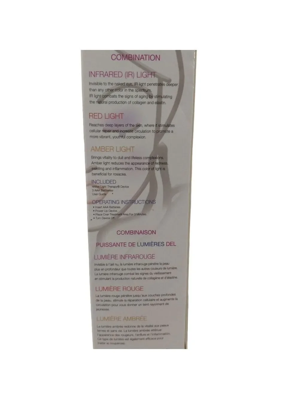 NIB reVive Light Therapy Glo™ LED wrinkle treatment device Infrared